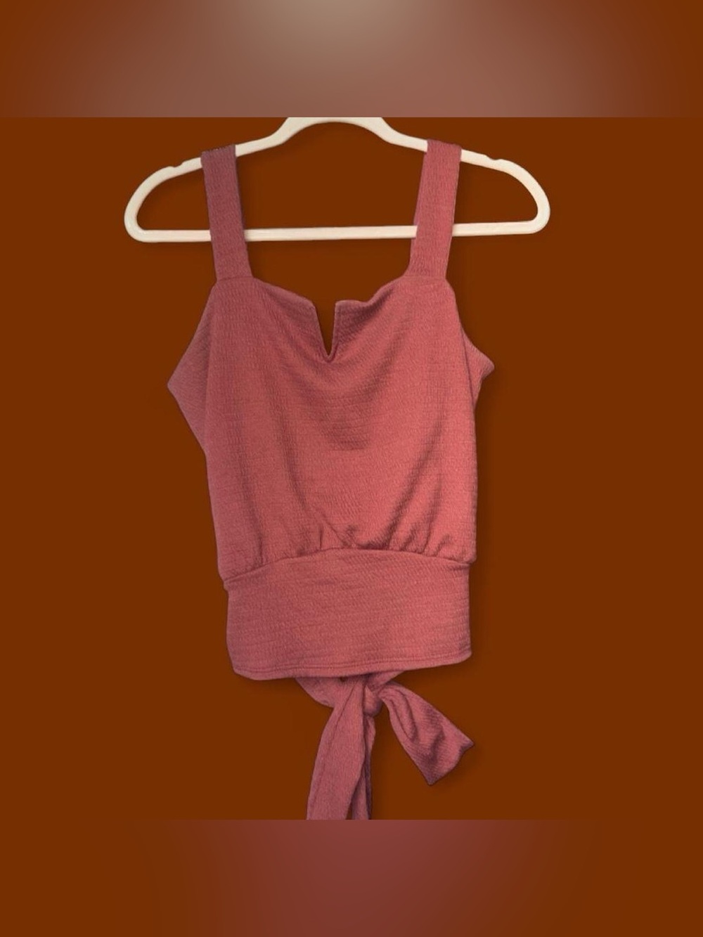 Daytrip Dusty Rose Tie-Back Tank Top